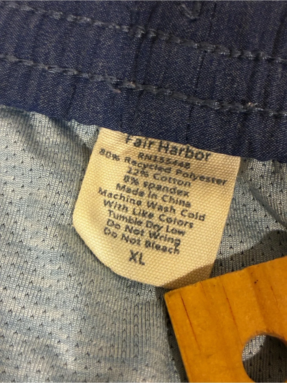 Fair Harbor Two-Tone Blue and Red Swim Shorts with Comfort Liner